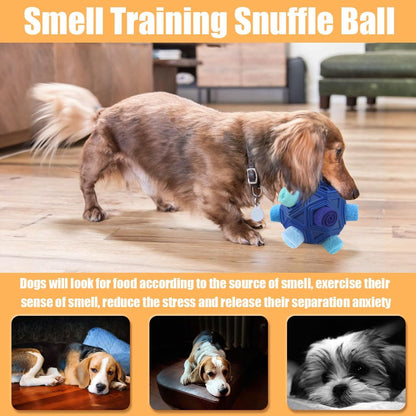 Dog Snuffle Ball-Interactive Puzzle Dog Toys Encourage Natural Foraging Skills Slow Feeder for Training and Stress Relief, Cloth Strip Hiding Food Treat Dispenser Dog Toy