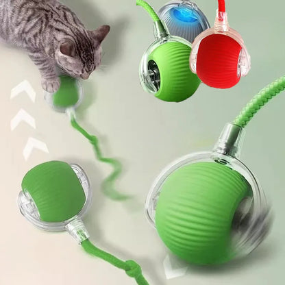 Cat Interactive Ball Toys Automatic Rolling Ball for Kitten Rechargeable Smart Pet Electric Toys with Teaser Sensor Cat Ball Toy