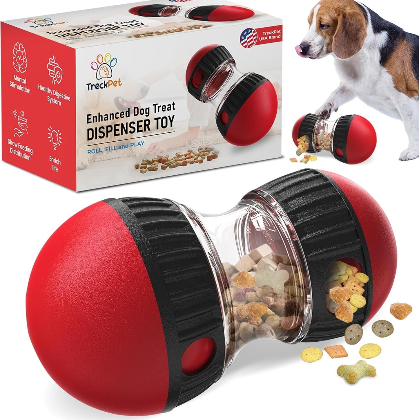 Interactive Dog Toys -Dog Puzzles for Smart Dogs-Snoop Dog Toy & Enrichment Toys for Dogs–Durable Dog Treat Toys to Keep Them Busy-Topple Dog Toy-Boredom Busters for Dogs