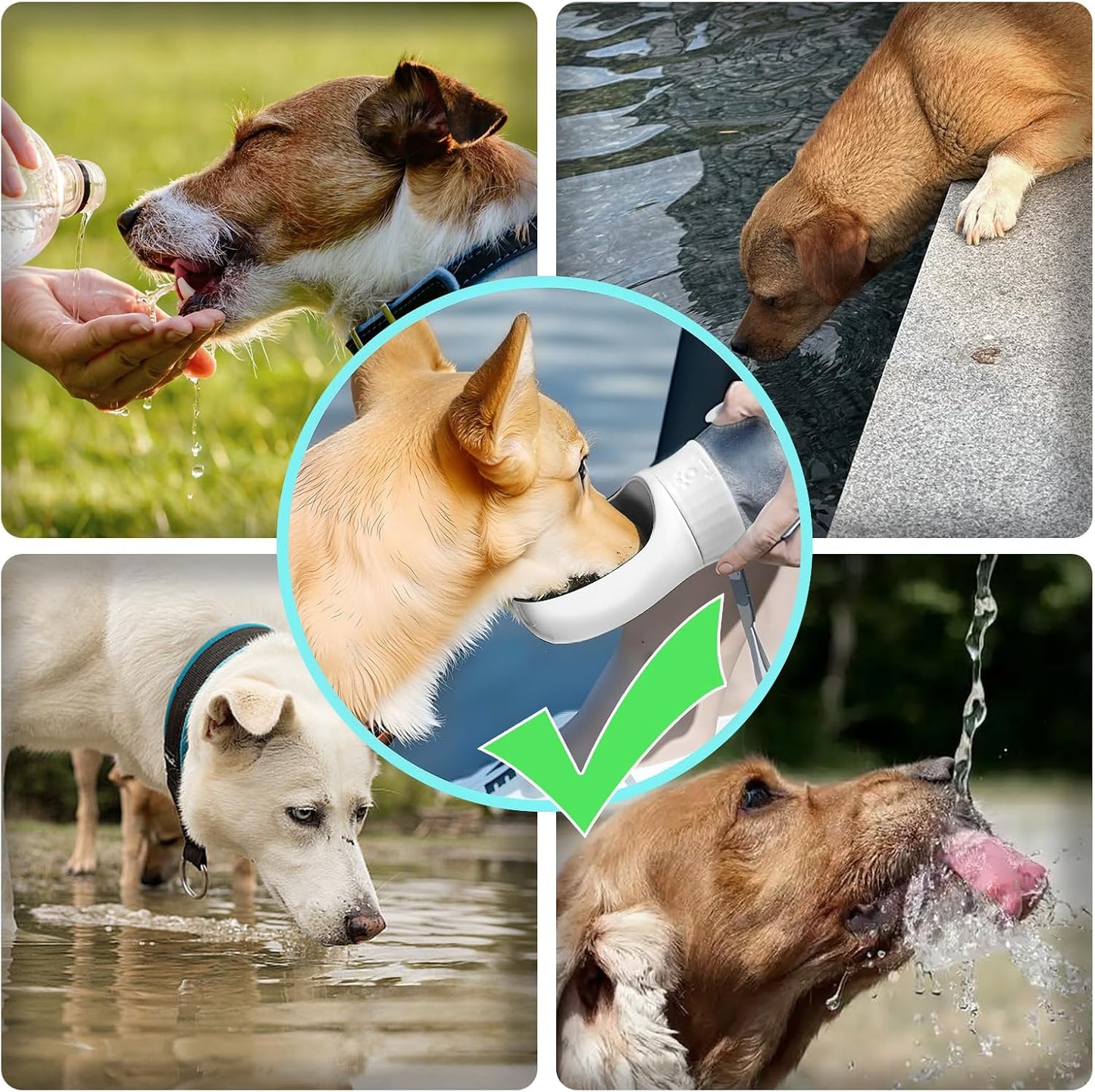 Dog Water Bottle, 19Oz Leak Proof Portable Puppy Water Dispenser with Drinking Feeder for Pets Outdoor Walking, Hiking, Travel, BPA Free Food Grade Plastic