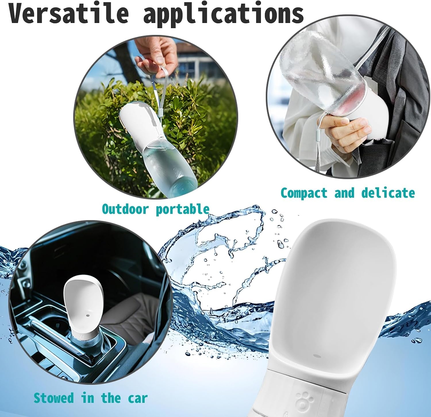 Dog Water Bottle, 19Oz Leak Proof Portable Puppy Water Dispenser with Drinking Feeder for Pets Outdoor Walking, Hiking, Travel, BPA Free Food Grade Plastic